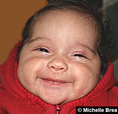 Smiling newborn